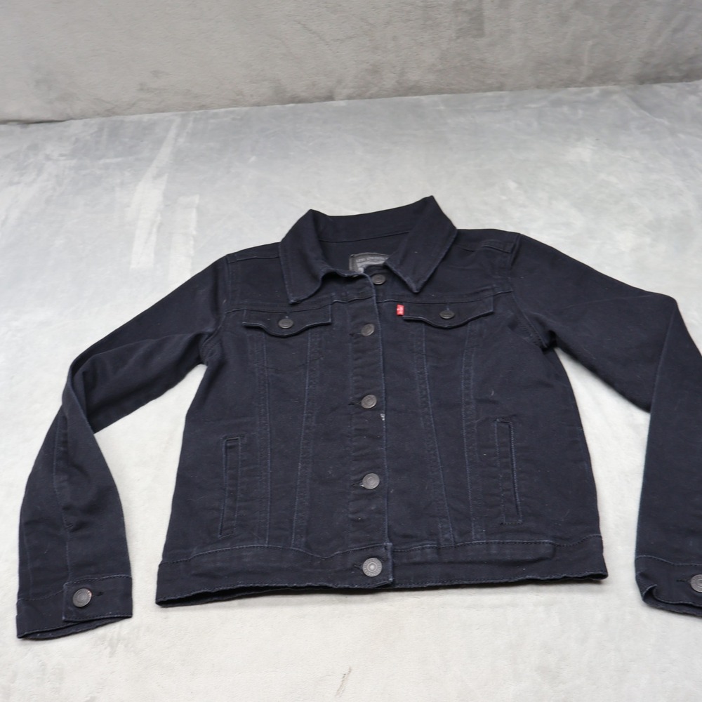 Levi's Jacket Kids Large 12/13 Dark Wash Denim Stretch Trucker Outerwear Classic